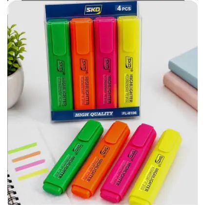 Fluorescent en pochette de 4, 6 et boîte de 36