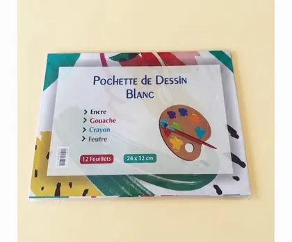 Bristol Blanc 24x32 180 grammes 10 et 12 feuillets